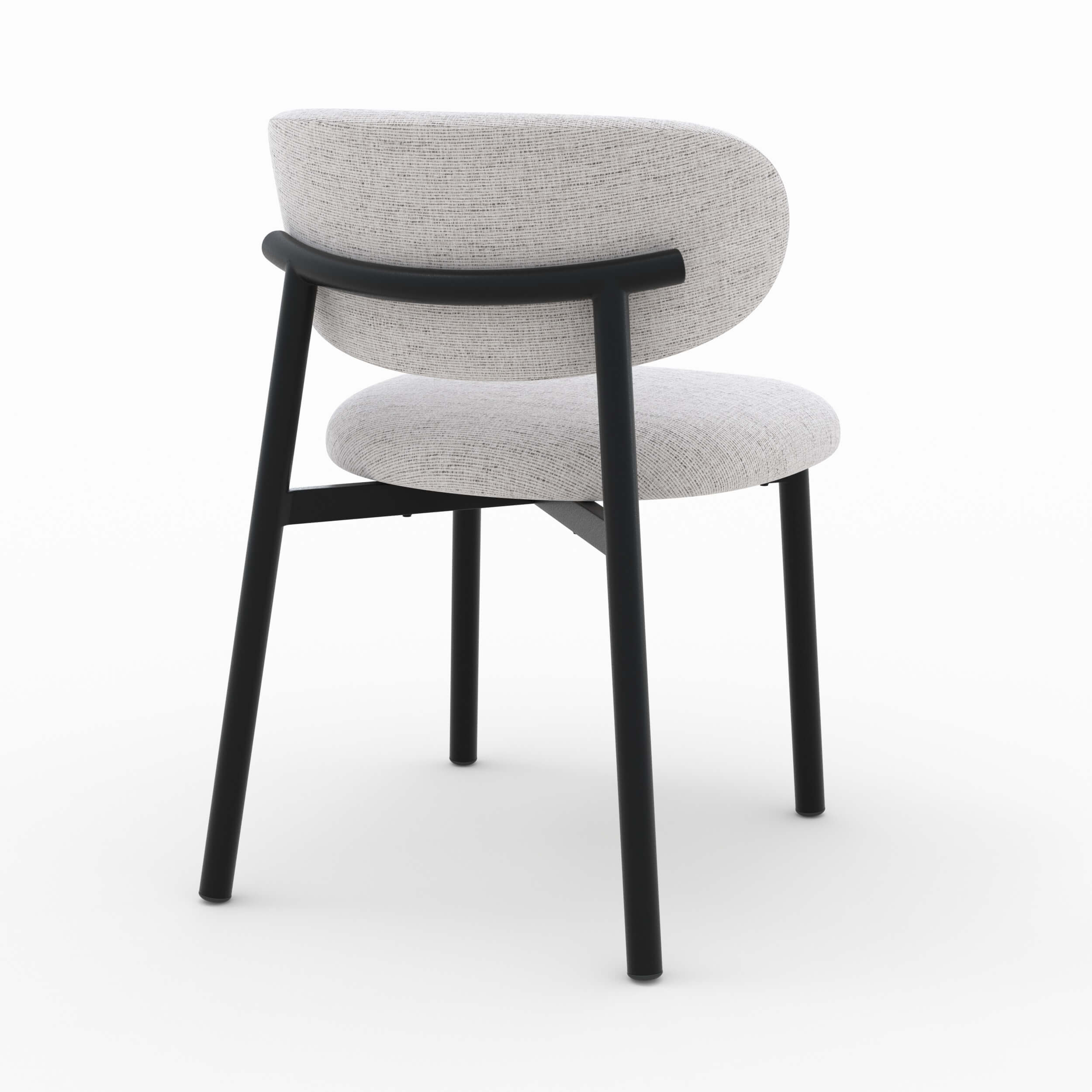 Nao - Conjunto de 2 sillas de tela gris claro jaspeado y patas de metal negro