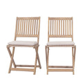 Lina - Lote de 2 sillas plegables de jardín - Madera - Madera clara