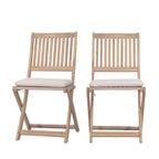 Lina - Lote de 2 sillas plegables de jardín - Madera - Madera clara