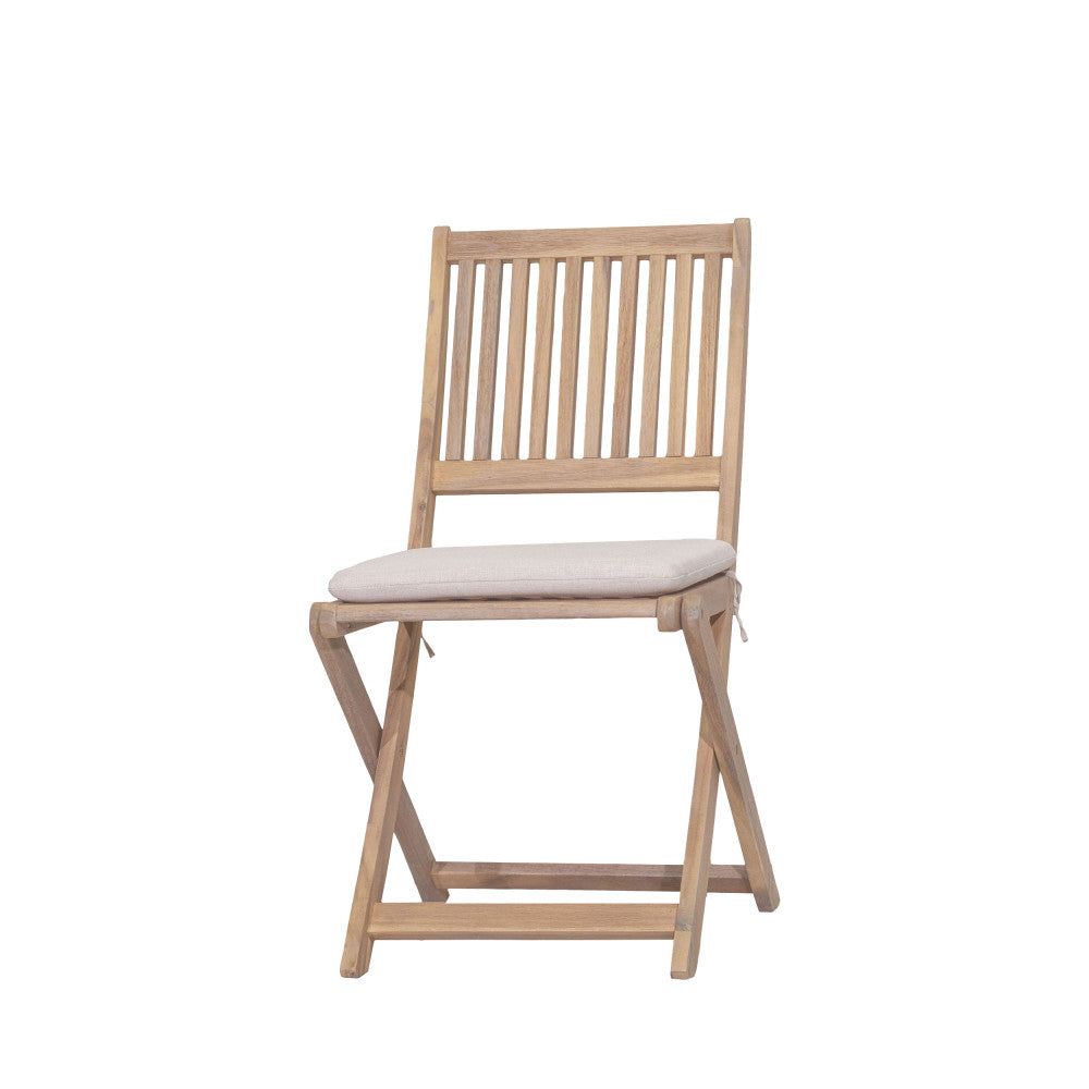 Lina - Lote de 2 sillas plegables de jardín - Madera - Madera clara
