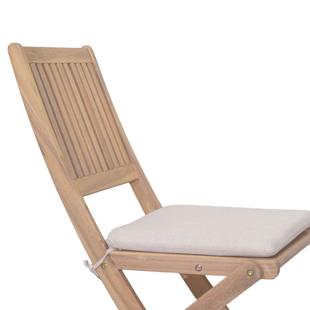 Lina - Lote de 2 sillas plegables de jardín - Madera - Madera clara