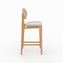 Chaise pour îlot central Charlize 66 cm en bois clair et tissu beige (lot de 2)
