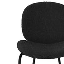 Chaise pour îlot central Iris en tissu bouclé noir 63,5 cm (lot de 2)