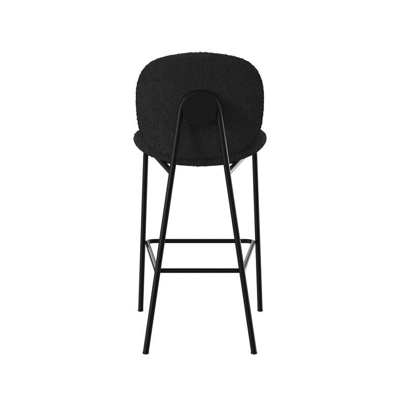 Chaise pour îlot central Iris en tissu bouclé noir 63,5 cm (lot de 2)