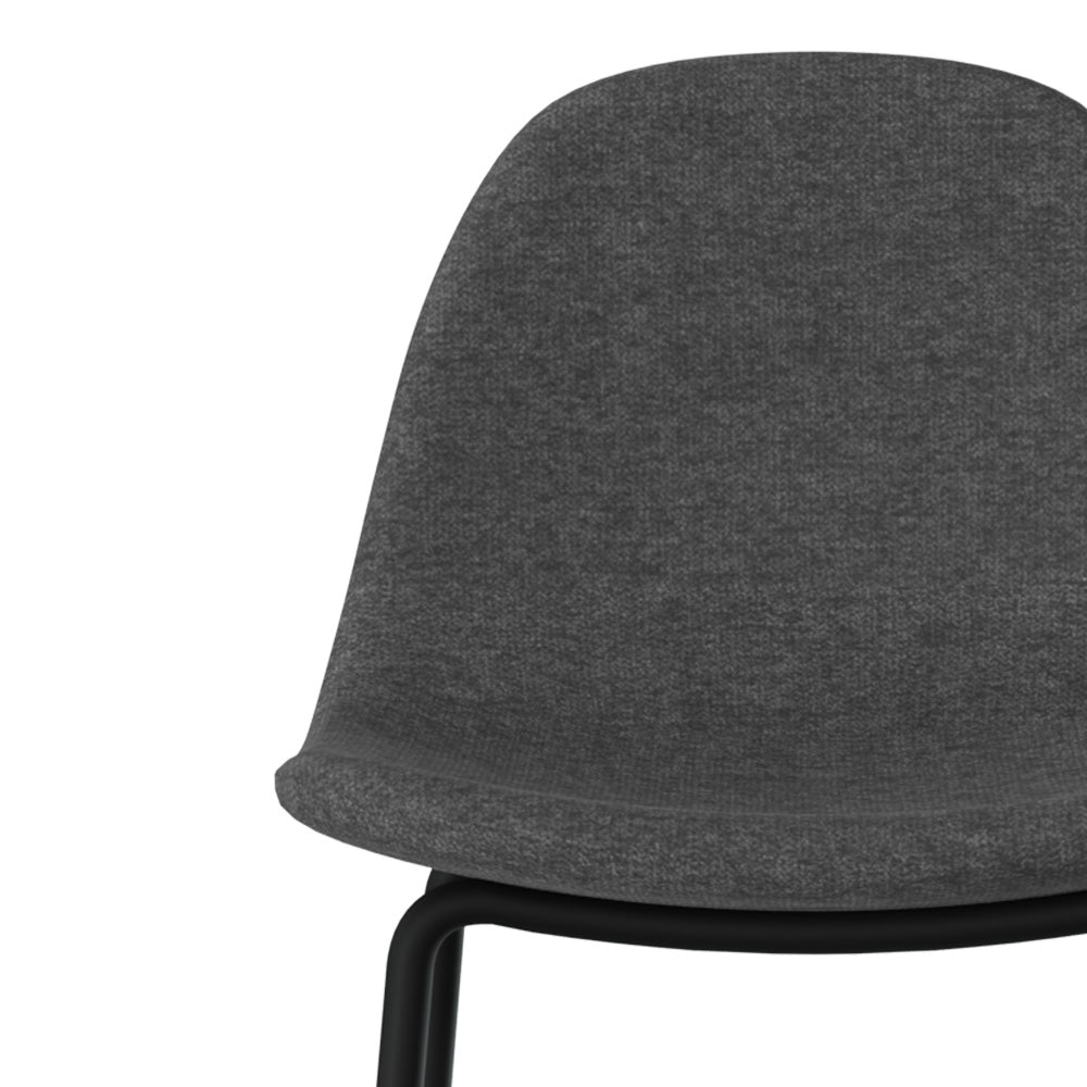 Henrik - Lot De 2 Chaises Pour Îlot Central En Tissu Gris Foncé