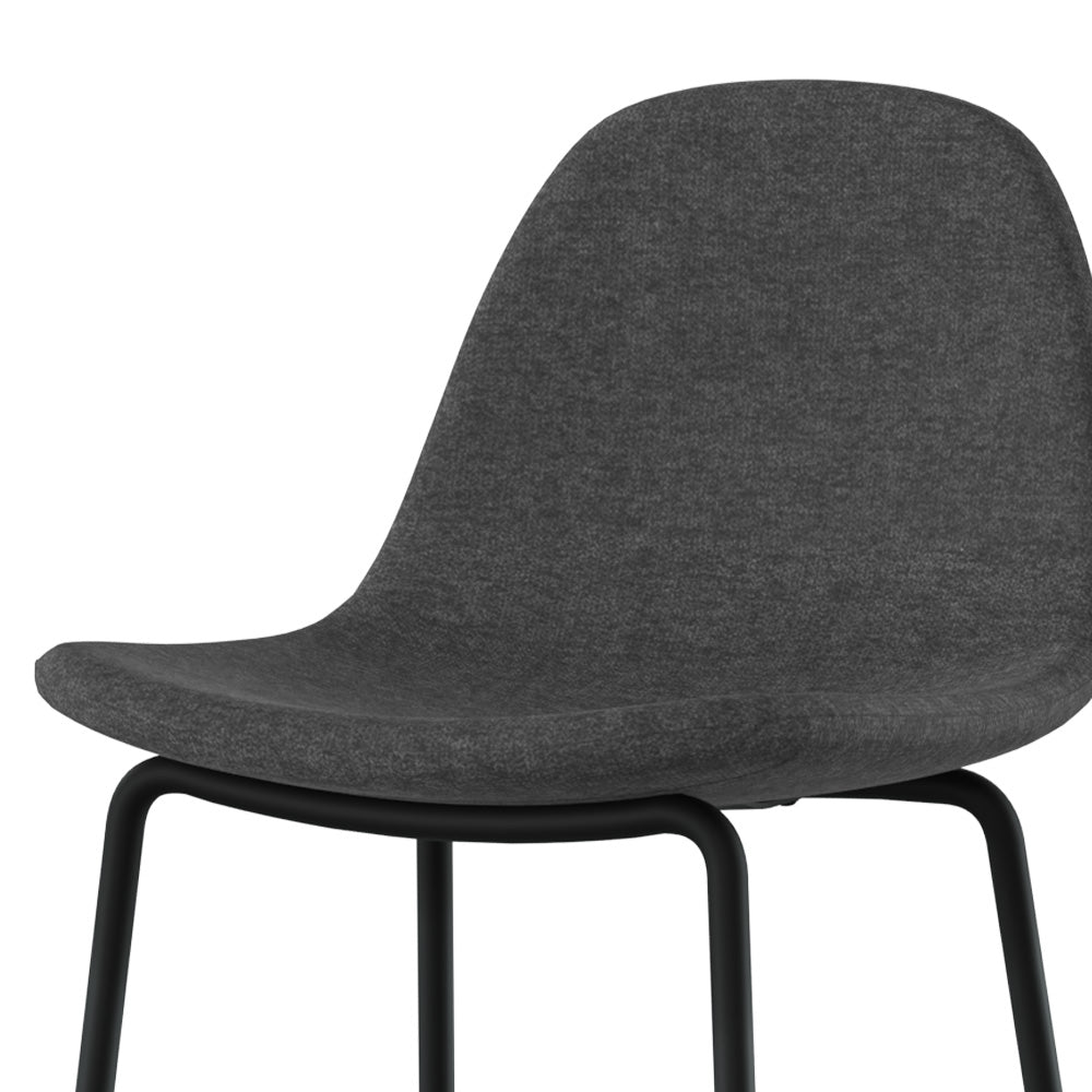 Henrik - Lot De 2 Chaises Pour Îlot Central En Tissu Gris Foncé