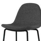 Henrik - Lot De 2 Chaises Pour Îlot Central En Tissu Gris Foncé