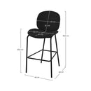 Chaise pour îlot central Iris en tissu bouclé noir 63,5 cm (lot de 2)