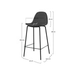 Henrik - Lot De 2 Chaises Pour Îlot Central En Tissu Gris Foncé