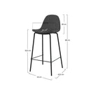 Chaise pour îlot central Henrik en tissu gris foncé 65,5 cm (lot de 2)