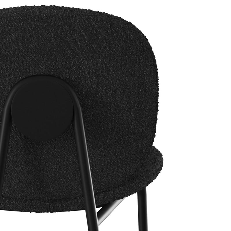 Chaise pour îlot central Iris en tissu bouclé noir 63,5 cm (lot de 2)