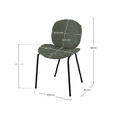 Chaise Iris en tissu bouclé vert kaki et pieds en métal noir (lot de 2)