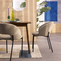 Soren - Lot De 2 Chaises - Tissu Bouclette & Métal - Beige chiné