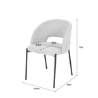 Soren - Lot De 2 Chaises - Tissu Bouclette & Métal - Beige chiné