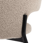 Soren - Lot De 2 Chaises - Tissu Bouclette & Métal - Beige chiné