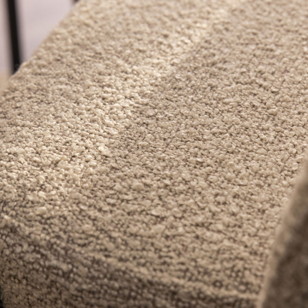 Soren - Lot De 2 Chaises - Tissu Bouclette & Métal - Beige chiné