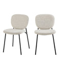 Dalby - Set of 2 Chairs - Fabric and Metal - Mottled Ecru