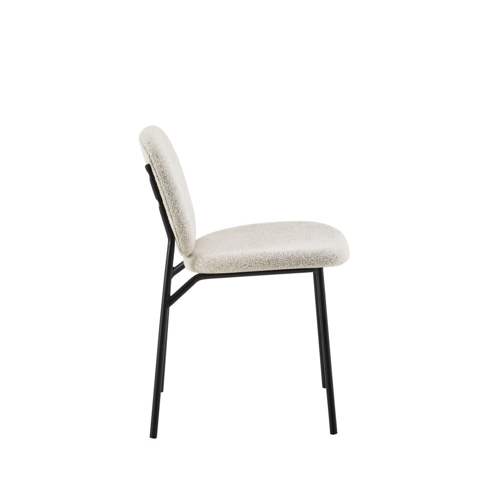 Dalby - Set of 2 Chairs - Fabric and Metal - Mottled Ecru