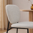 Dalby - Set of 2 Chairs - Fabric and Metal - Mottled Ecru