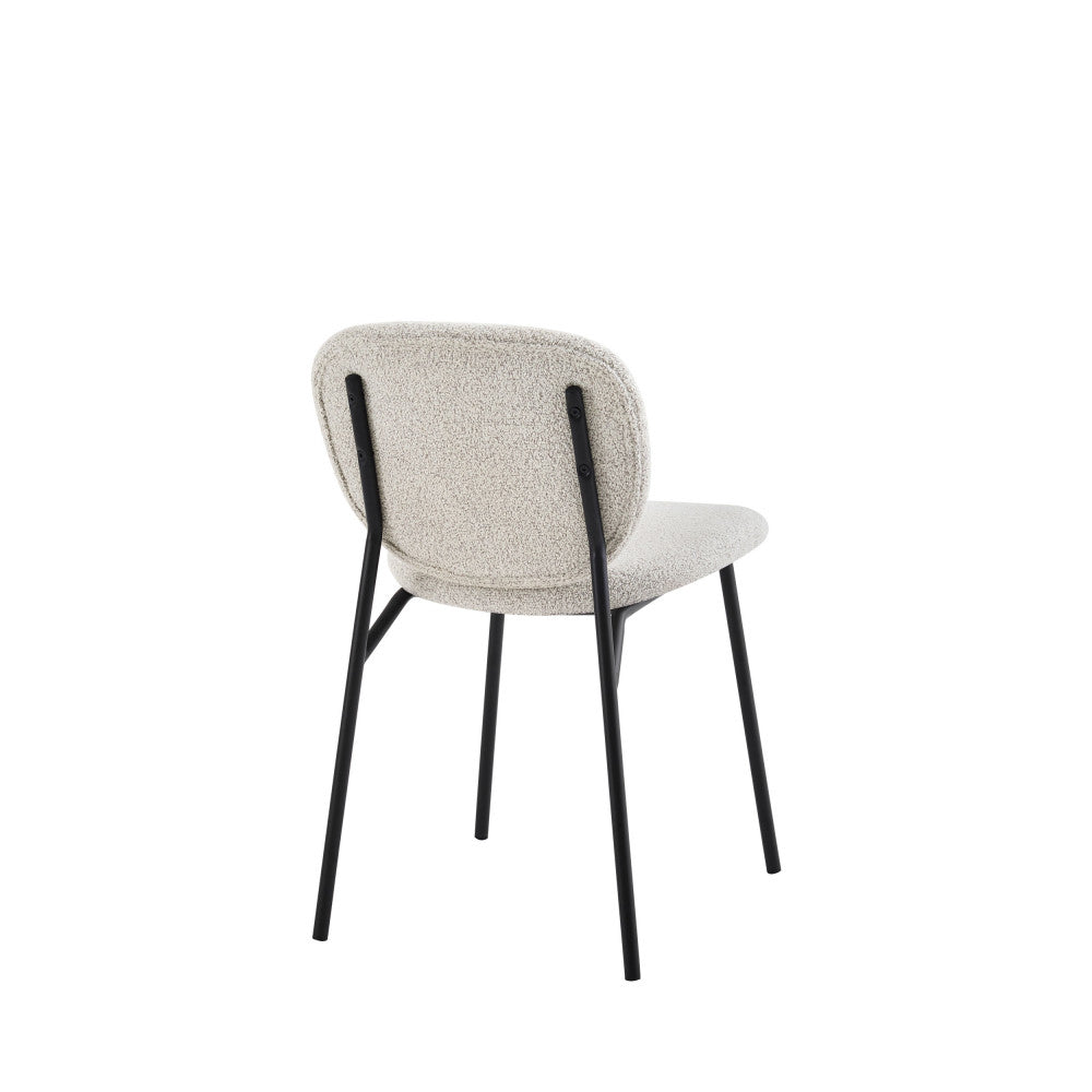 Dalby - Set of 2 Chairs - Fabric and Metal - Mottled Ecru