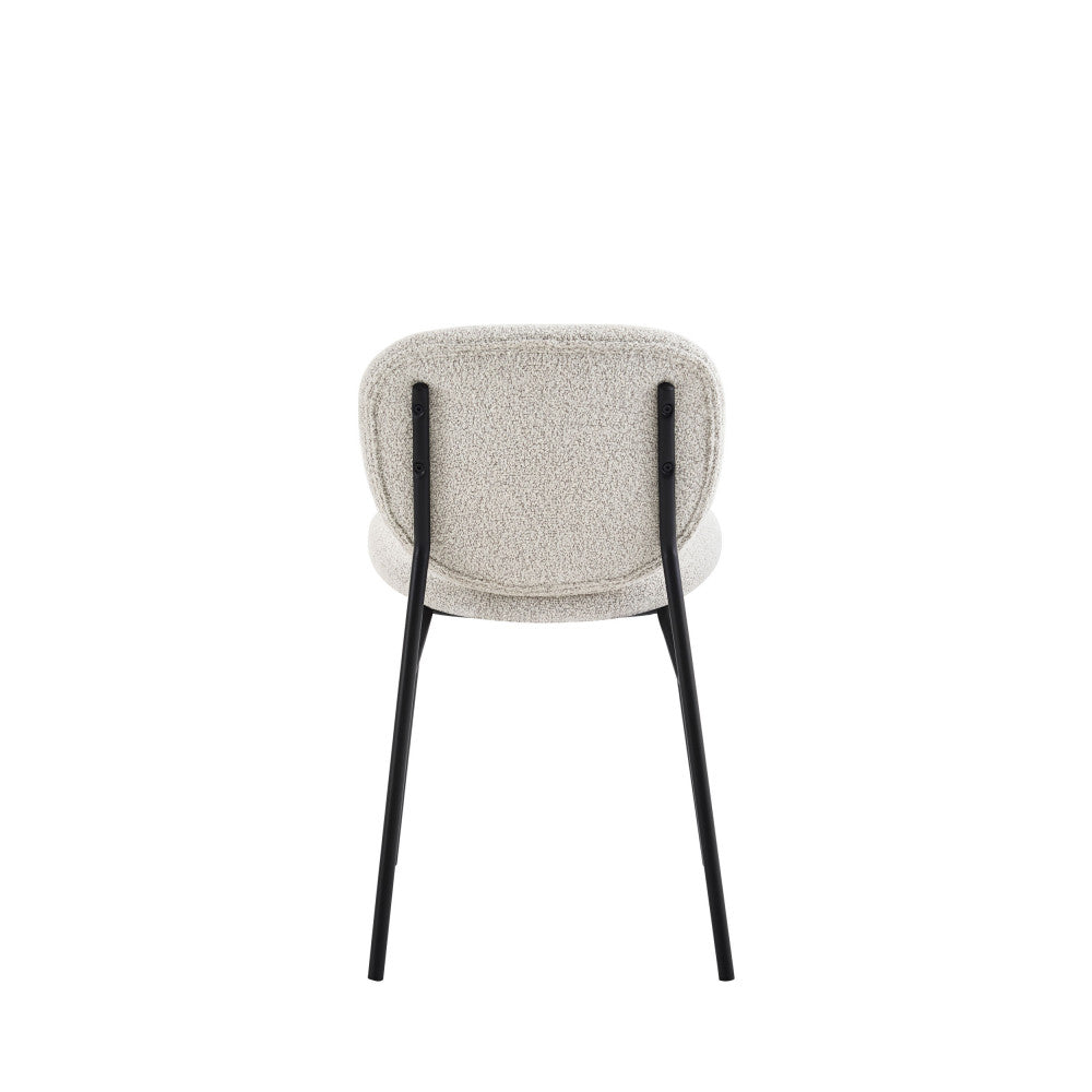 Dalby - Set of 2 Chairs - Fabric and Metal - Mottled Ecru