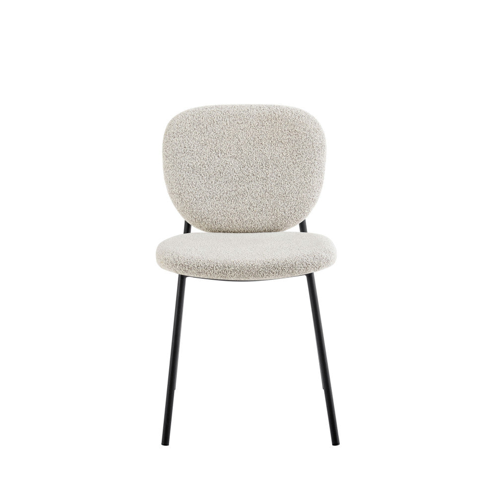 Dalby - Set of 2 Chairs - Fabric and Metal - Mottled Ecru