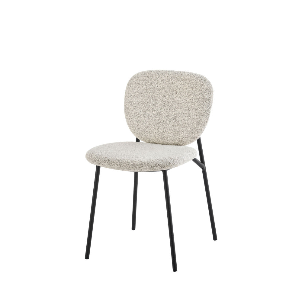 Dalby - Set of 2 Chairs - Fabric and Metal - Mottled Ecru