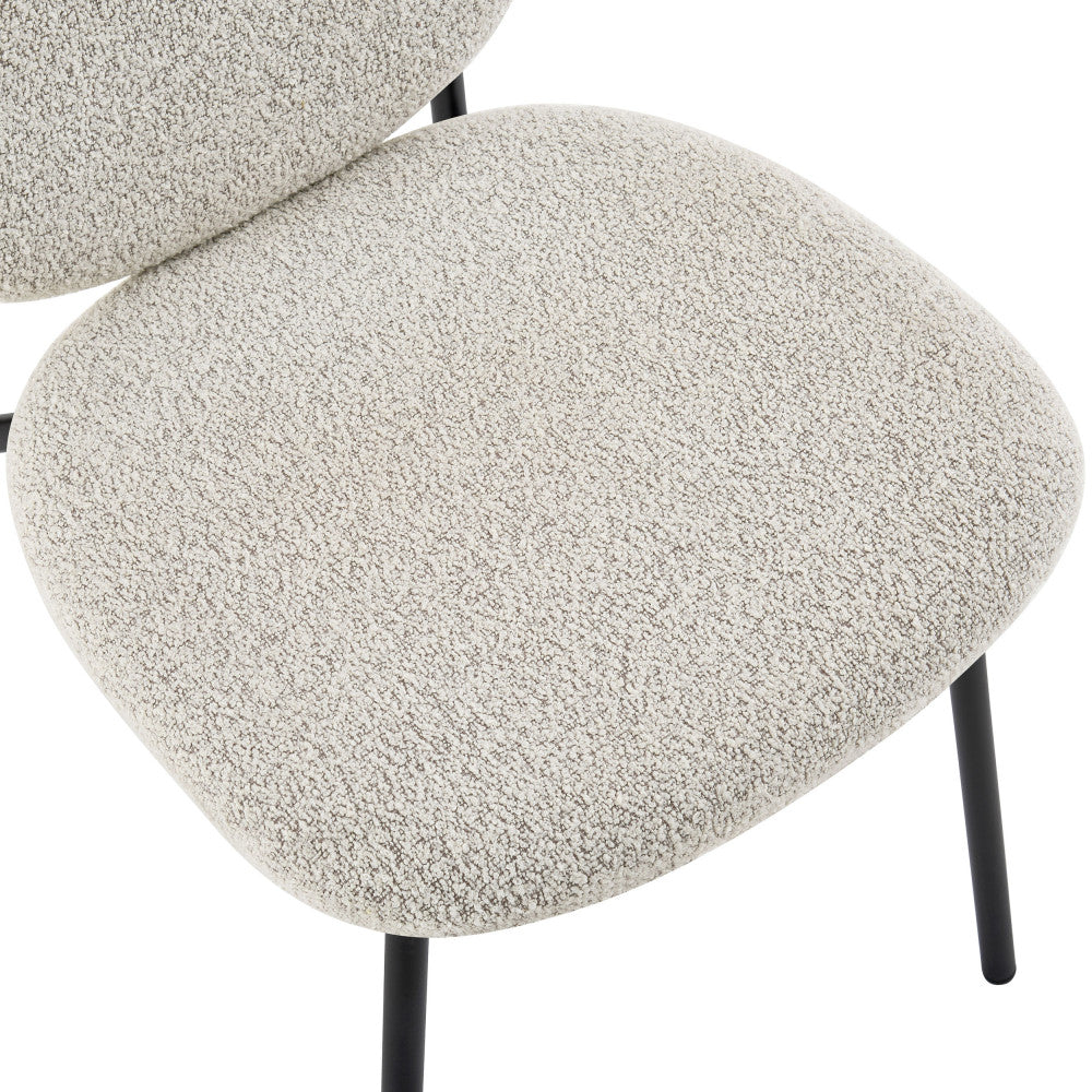 Dalby - Set of 2 Chairs - Fabric and Metal - Mottled Ecru