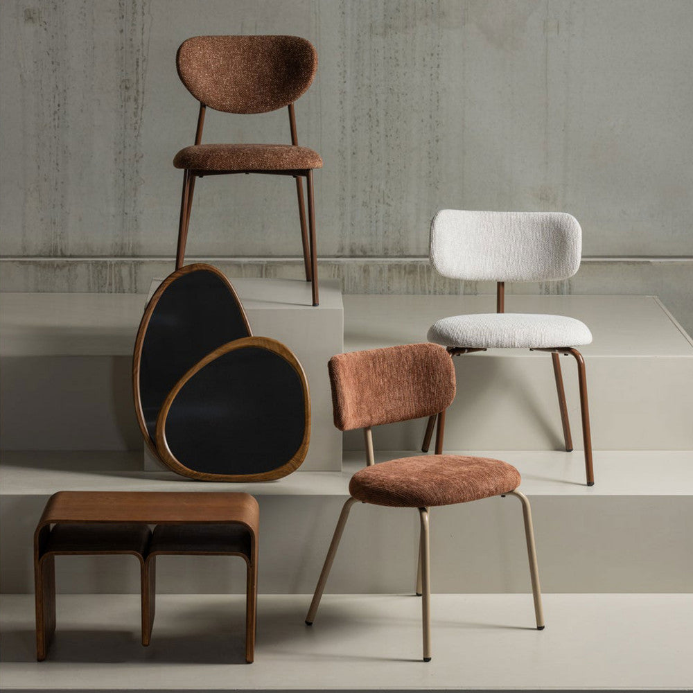 Valor - Set of 2 Chairs - Fabric and Metal - Brown