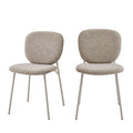Dalby - Set of 2 Chairs - Fabric, Beige Legs - Mottled Brown