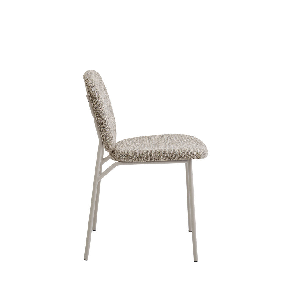 Dalby - Set of 2 Chairs - Fabric, Beige Legs - Mottled Brown