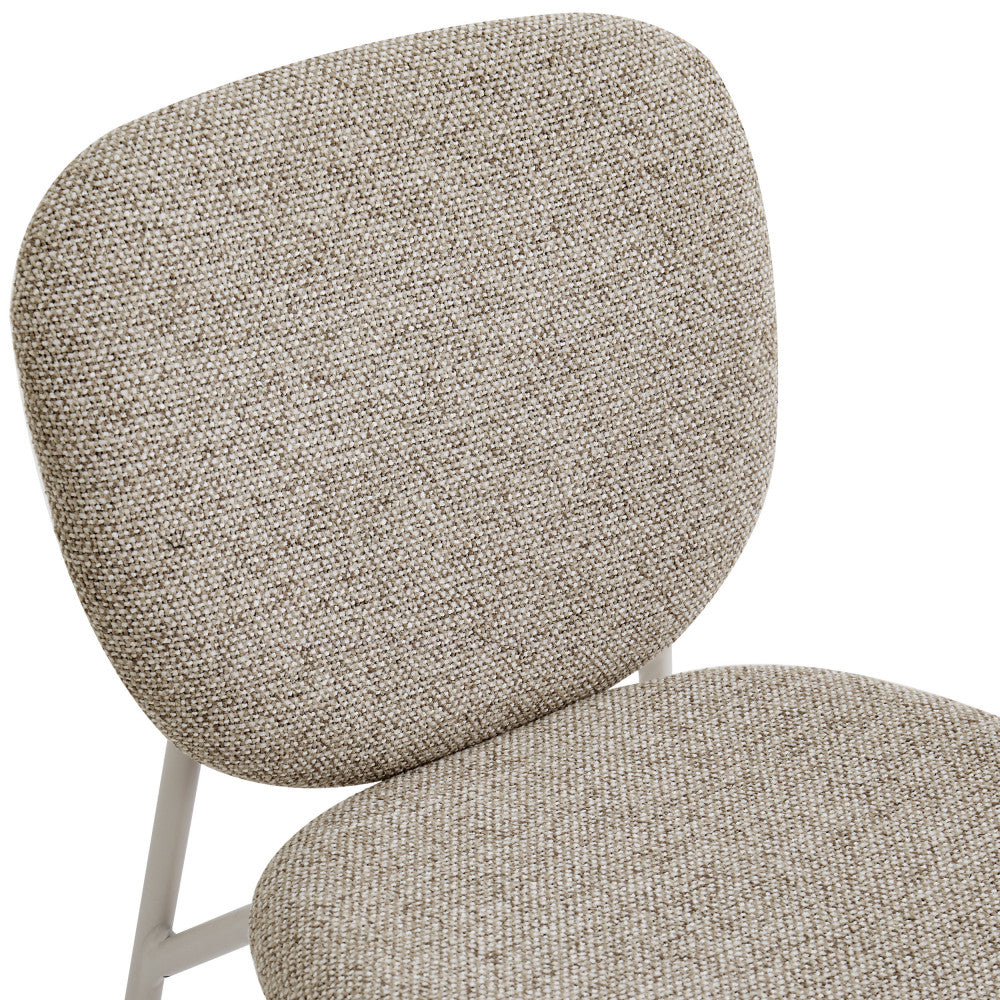 Dalby - Set of 2 Chairs - Fabric, Beige Legs - Mottled Brown