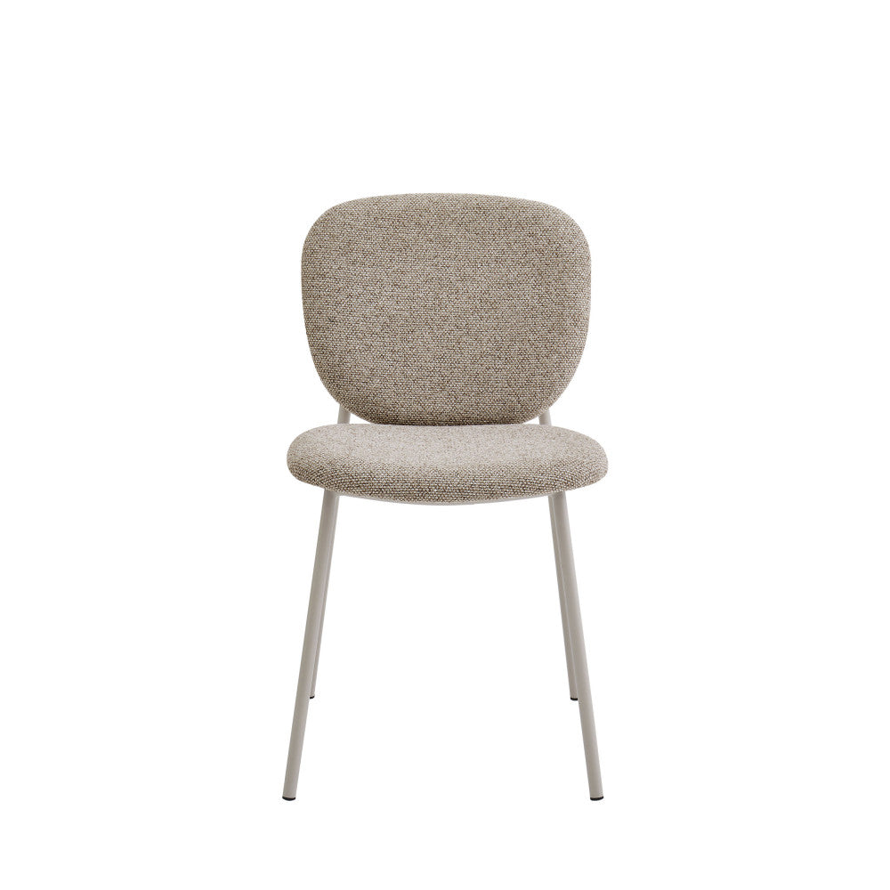Dalby - Set of 2 Chairs - Fabric, Beige Legs - Mottled Brown