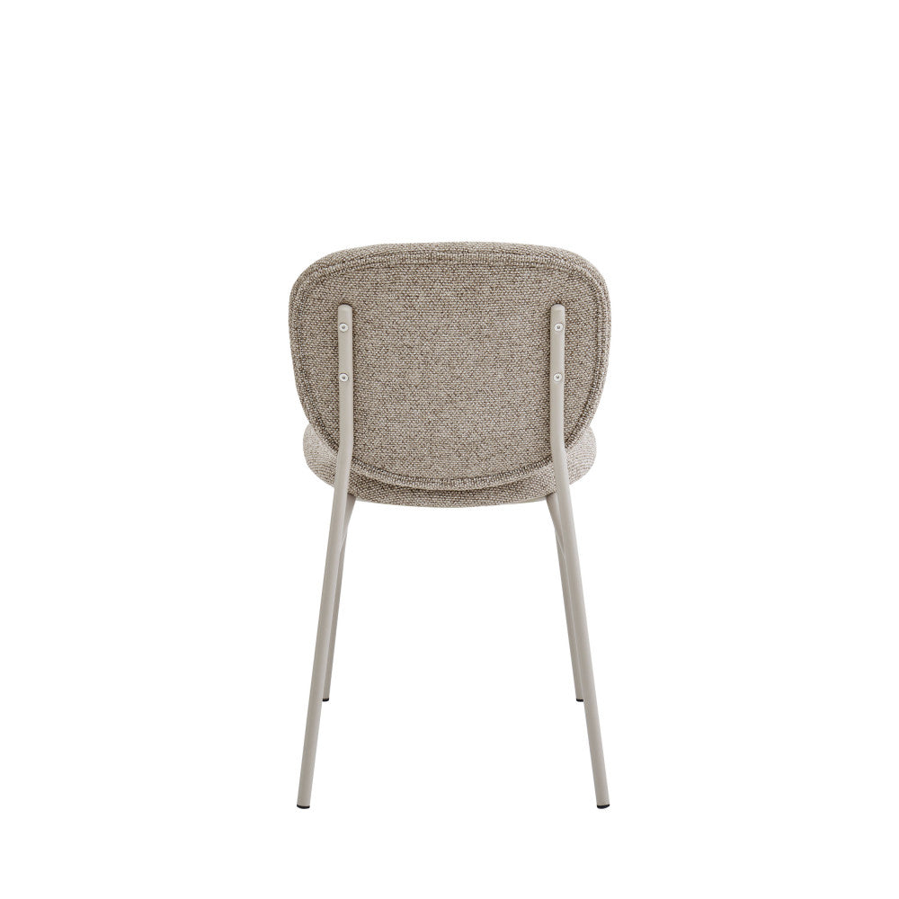 Dalby - Set of 2 Chairs - Fabric, Beige Legs - Mottled Brown