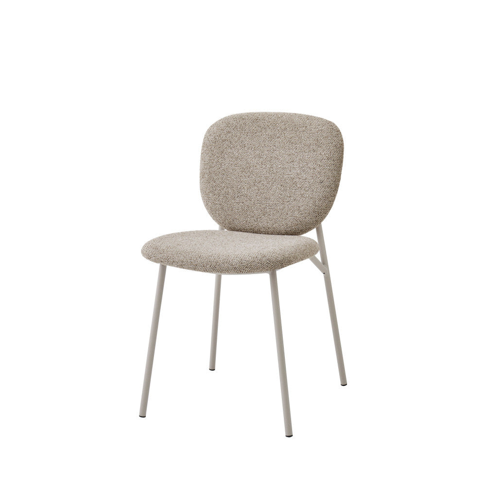 Dalby - Set of 2 Chairs - Fabric, Beige Legs - Mottled Brown