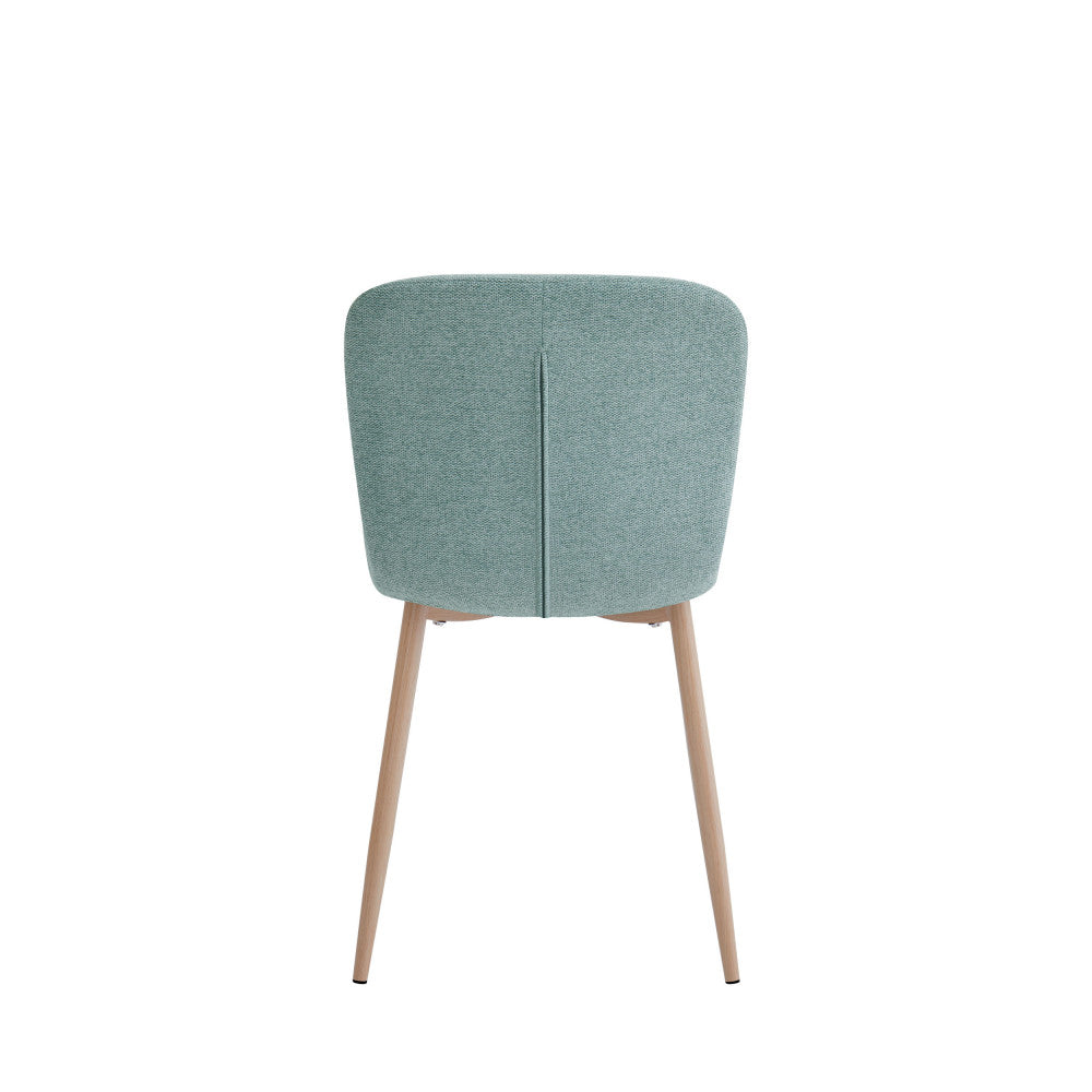 Gaston - Lote de 2 sillas - Tela con patas efecto madera - Verde