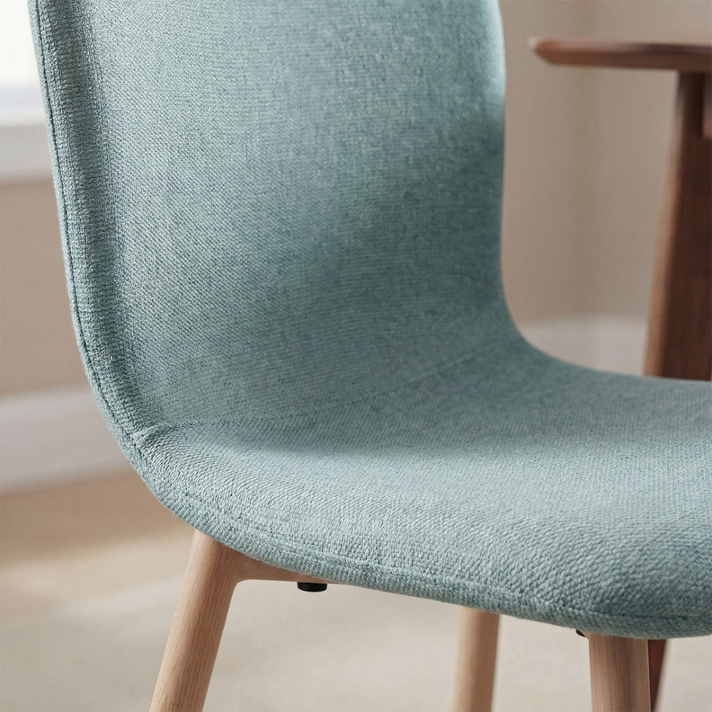 Gaston - Lote de 2 sillas - Tela con patas efecto madera - Verde