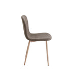 Gaston - Set of 2 Chairs - Fabric, Wood-Effect Base - Brown
