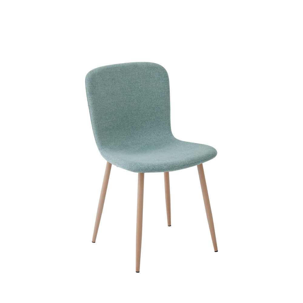 Gaston - Lote de 2 sillas - Tela con patas efecto madera - Verde