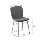 Gaston - Set of 2 Chairs - Fabric, Wood-Effect Base - Brown