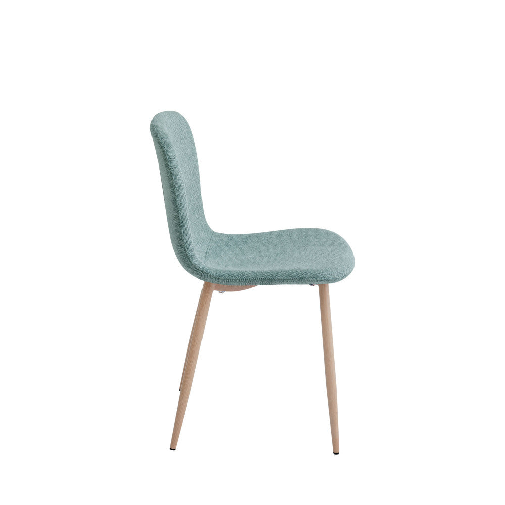 Gaston - Lote de 2 sillas - Tela con patas efecto madera - Verde