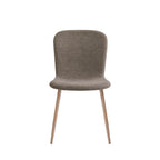 Gaston - Set of 2 Chairs - Fabric, Wood-Effect Base - Brown