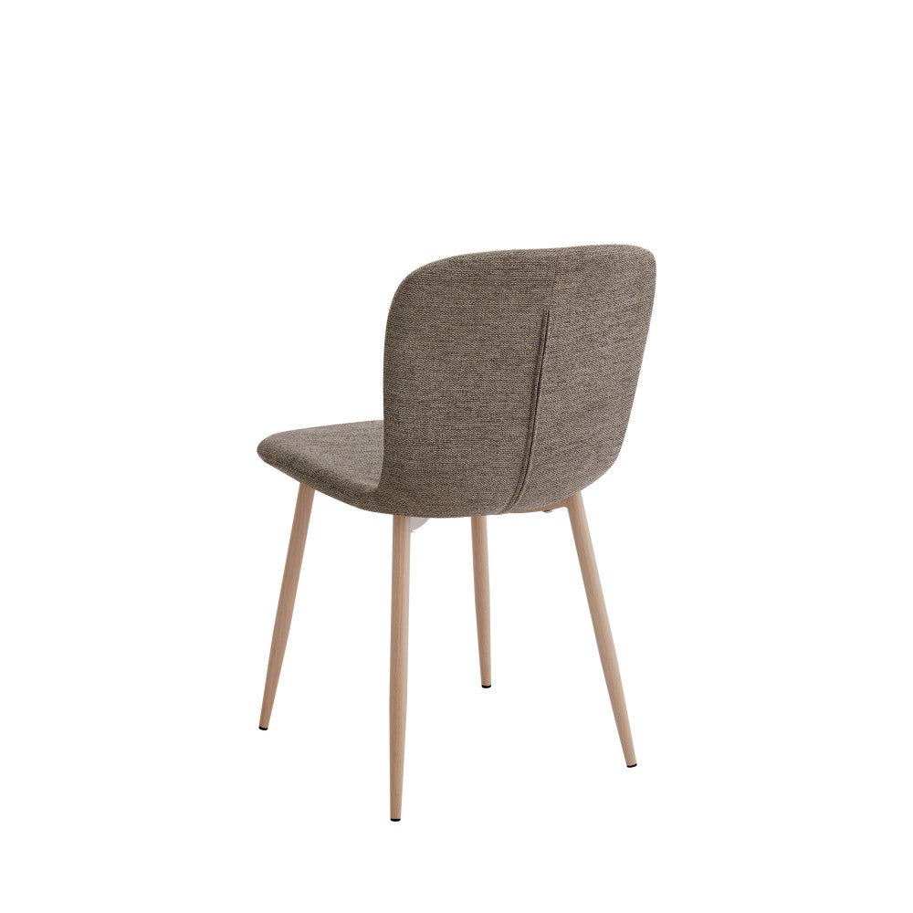 Gaston - Set of 2 Chairs - Fabric, Wood-Effect Base - Brown