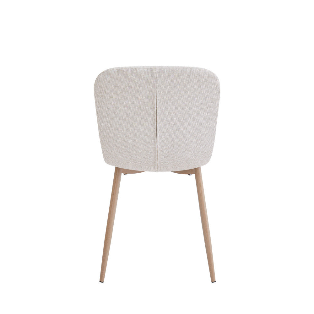 Gaston - Lot De 2 Chaises - Tissu Piètement Effet Bois - Beige