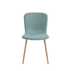 Gaston - Lote de 2 sillas - Tela con patas efecto madera - Verde