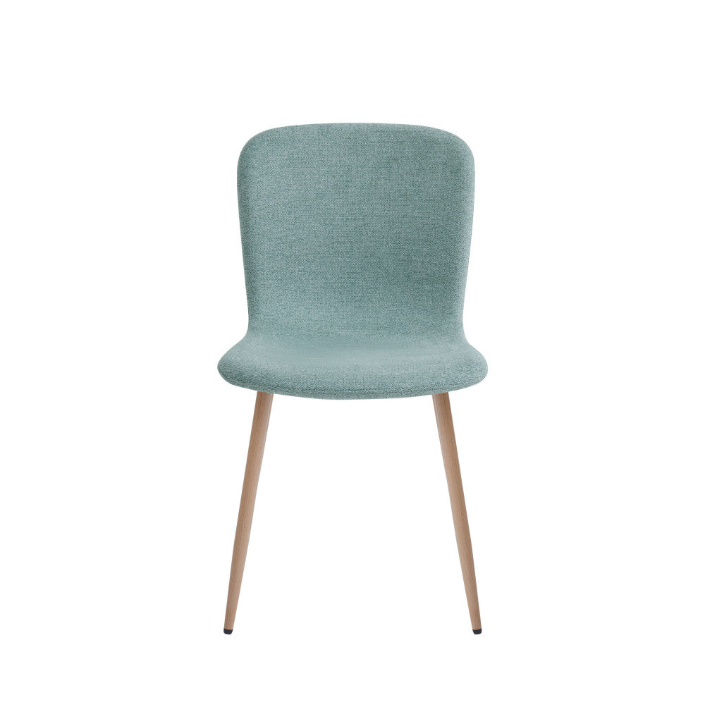 Gaston - Lote de 2 sillas - Tela con patas efecto madera - Verde
