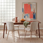 Gaston - Lot De 2 Chaises - Tissu Piètement Effet Bois - Beige