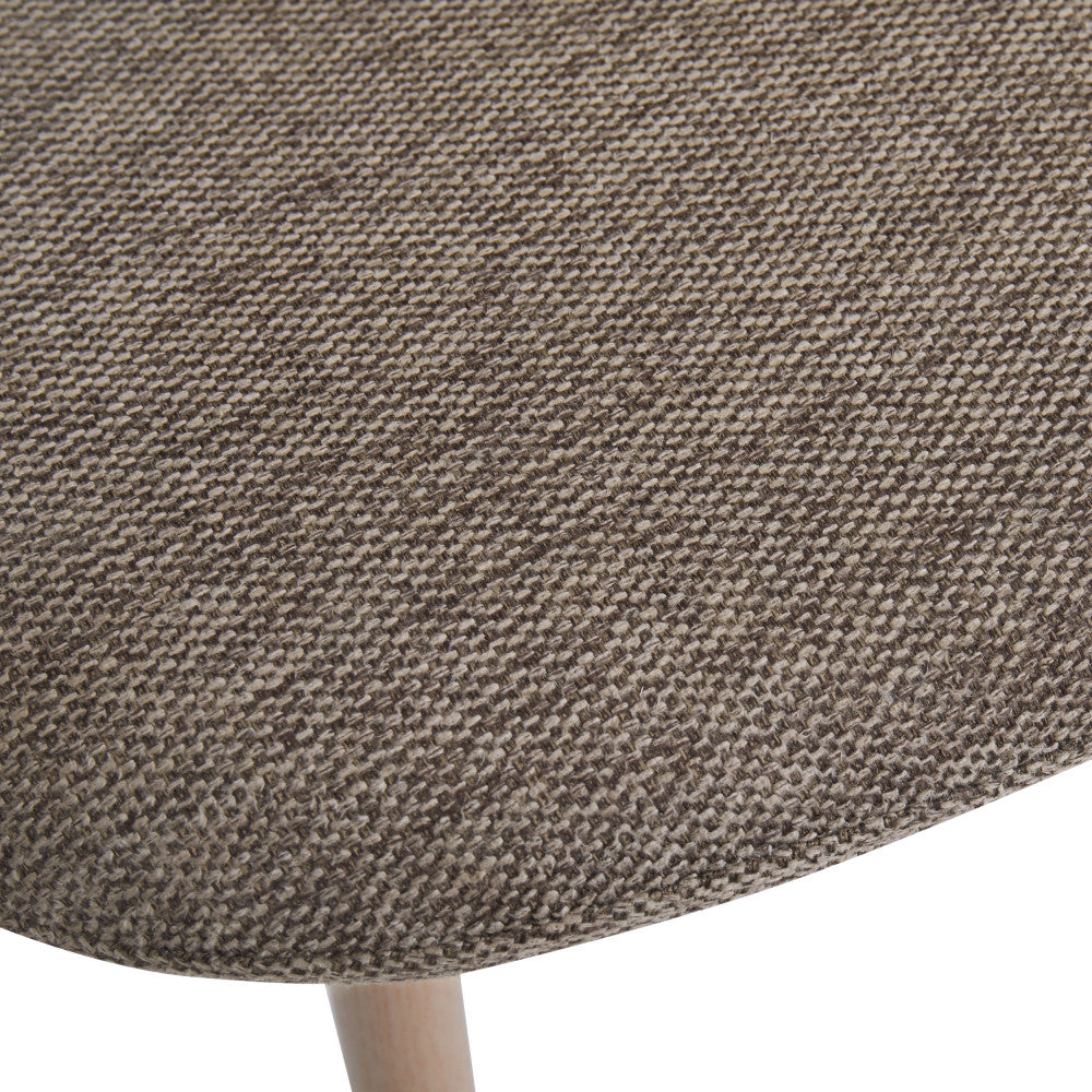 Gaston - Set of 2 Chairs - Fabric, Wood-Effect Base - Brown