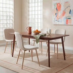 Gaston - Lot De 2 Chaises - Tissu Piètement Effet Bois - Beige