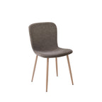 Gaston - Set of 2 Chairs - Fabric, Wood-Effect Base - Brown